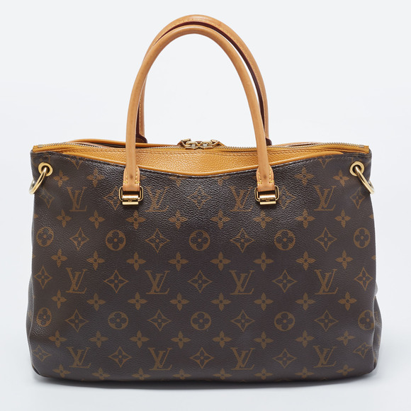 LOUIS VUITTON Saffran Monogram Canvas Pallas MM Bag - Picture 4 of 8
